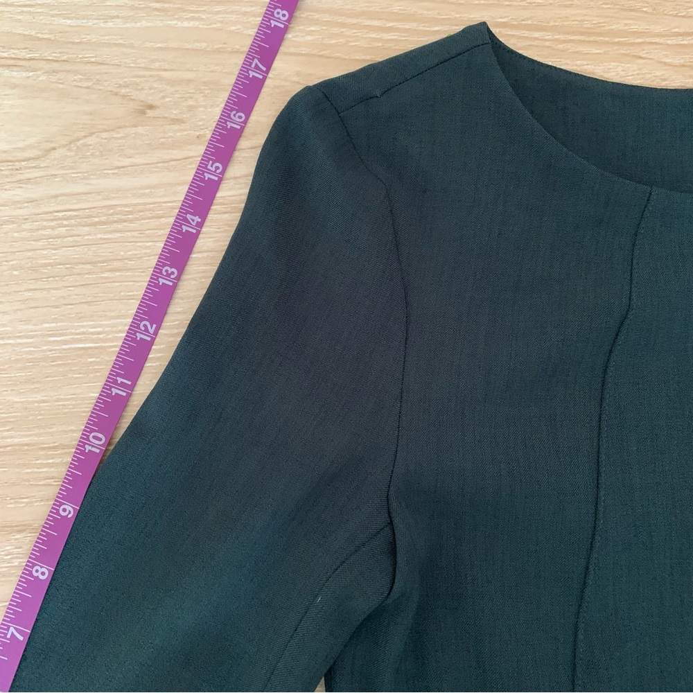 M.M. Lafleur 2 Etsuko Dress Rainforest Green 3/4 Sleeve Knee Length - Picture 9 of 9